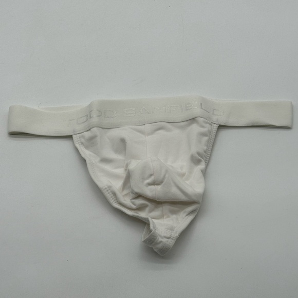 Todd Sanfield Thong Men's Small White Essential Solid Minimal String New - Picture 1 of 7